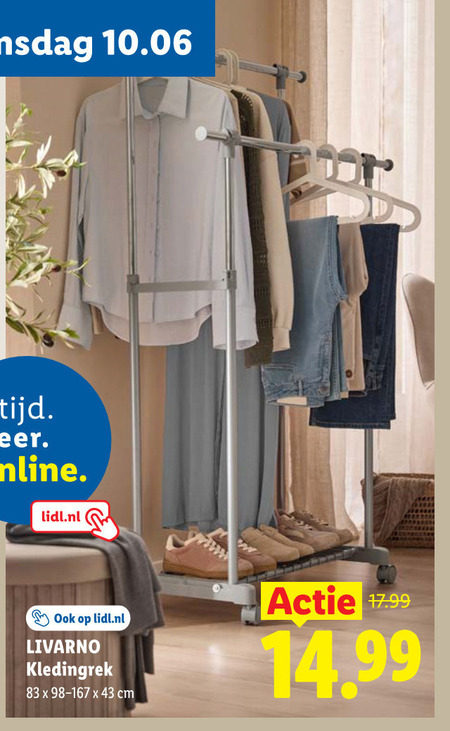 kledingrek online lidl.nl livarno cm folder aanbieding bij Lidl