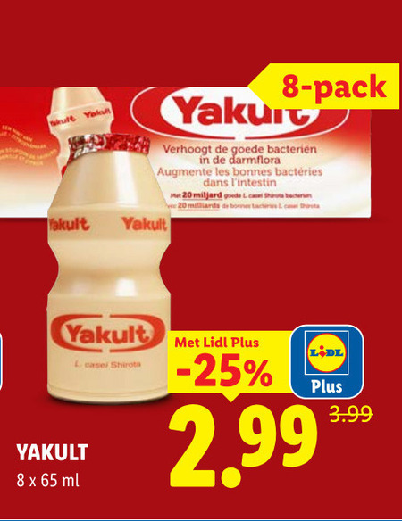 Yakult   drinkyoghurt folder aanbieding bij  Lidl - details