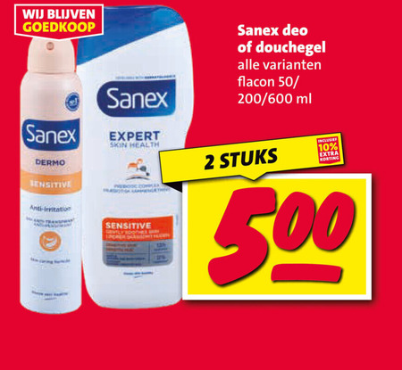 Sanex   douchegel, deodorant folder aanbieding bij  Nettorama - details