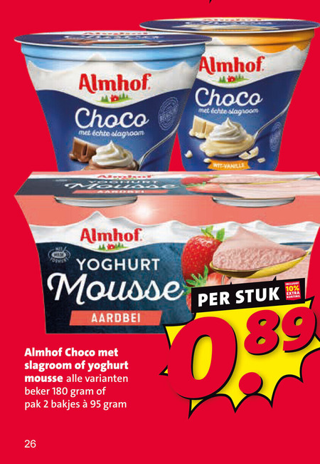 Almhof   toetje, chocolademousse folder aanbieding bij  Nettorama - details