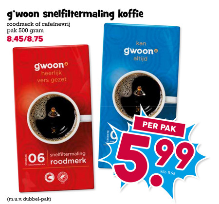 Gwoon   koffie folder aanbieding bij  Boons&nbsp;Markt - details