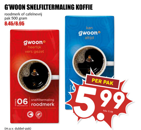 Gwoon   koffie folder aanbieding bij  MCD&nbsp;Supermarkt&nbsp;Basis - details