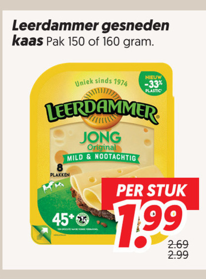 Leerdammer   kaasplakken folder aanbieding bij  Dekamarkt - details