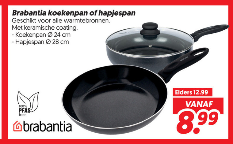 Brabantia   koekenpan, hapjespan folder aanbieding bij  Dekamarkt - details