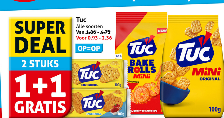 lu tuc zoutjes 1 2 super deal stuks soorten original paprika 100g new rolls mini crispy bread chips folder aanbieding bij Hoogvliet Lu Tuc zoutje folder aanbieding bij Hoogvliet - details
