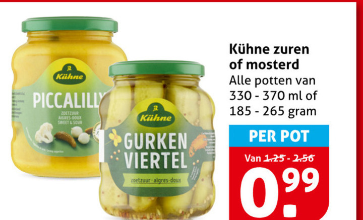 Kuhne   mosterd, piccalilly folder aanbieding bij  Hoogvliet - details
