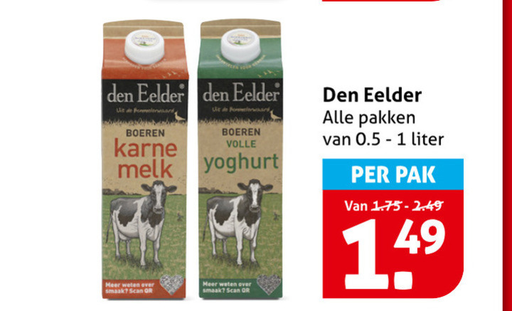 Den Eelder   melk, yoghurt folder aanbieding bij  Hoogvliet - details