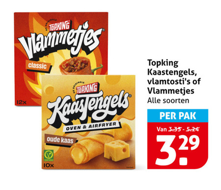 kaassnacks topking vlammetjes 12x classic oven airfryer oude kaas 10x kaasstengels soorten pak folder aanbieding bij Hoogvliet