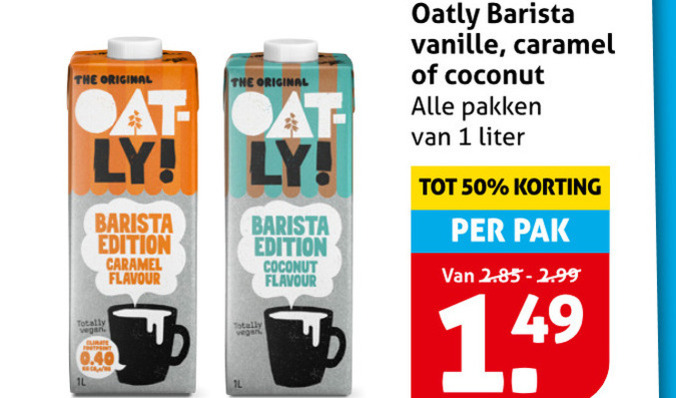 Oatly   soja melk folder aanbieding bij  Hoogvliet - details