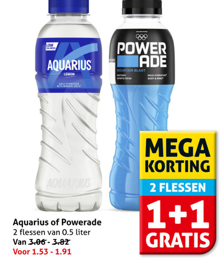 Aquarius   sportdrank folder aanbieding bij  Hoogvliet - details