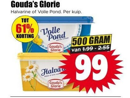 Goudas Glorie   margarine folder aanbieding bij  Dirk - details