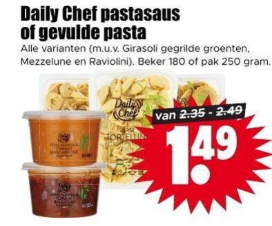 Daily Chef   pasta, pastasaus folder aanbieding bij  Dirk - details