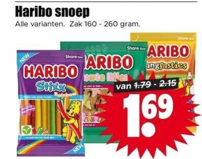 Haribo   snoep folder aanbieding bij  Dirk - details