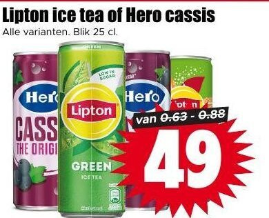 Hero   frisdrank, ice tea folder aanbieding bij  Dirk - details