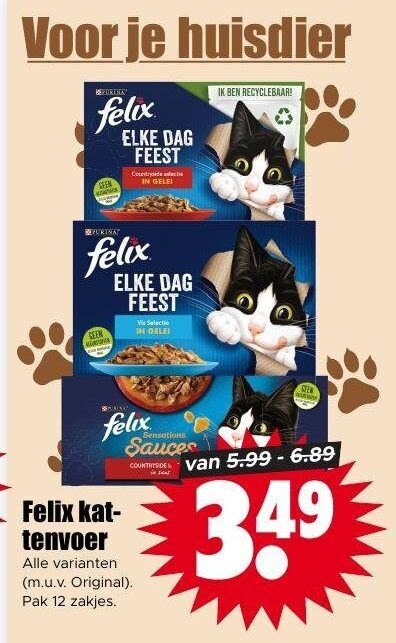 Felix   kattenvoer folder aanbieding bij  Dirk - details