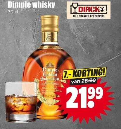 Dimple   whisky folder aanbieding bij  Dirk - details