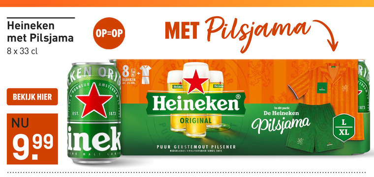 heineken blikjes bier 5 8 18 33 bekijk blikken malt original pack l xl puur gerstemout pilsener nederlands kwaliteitsbier folder aanbieding bij Gall & Gall Heineken blikje bier folder aanbieding bij Gall & Gall - details
