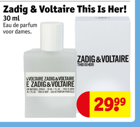 Zadig and Voltaire   eau de parfum folder aanbieding bij  Kruidvat - details