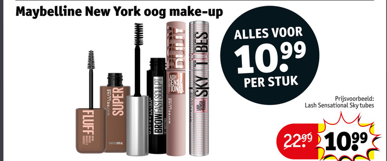 Maybelline   oogschaduw, mascara folder aanbieding bij  Kruidvat - details