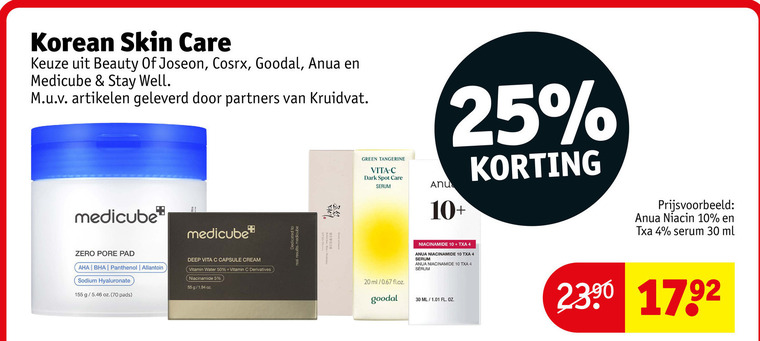 nachtcreme gezichtsverzorging dagcreme 4 5 10 20 25 30 50 55 2390 korean skin care beauty joseph stay well artikelen partners kruidvat zero pore pad panthenol sodium oz pads deep vita capsule cream vitamin water real green tangerine dark spot serum ml folder aanbieding bij Kruidvat