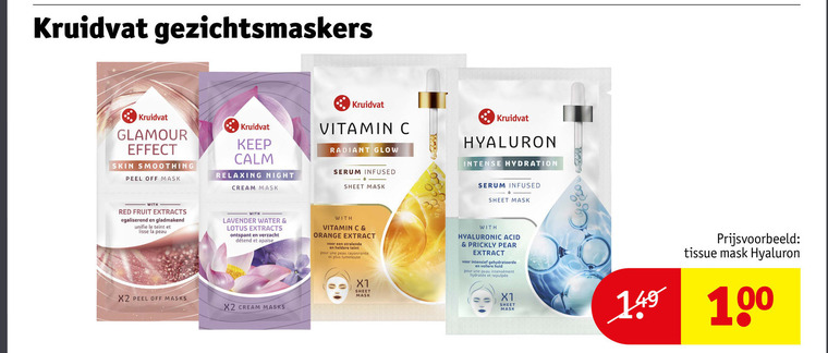 Kruidvat Huismerk   gezichtsmasker folder aanbieding bij  Kruidvat - details