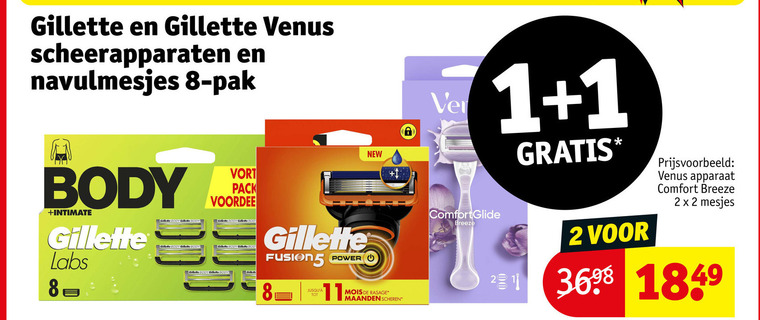 Gillette   scheermesjes folder aanbieding bij  Kruidvat - details