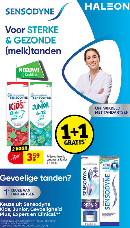 Sensodyne   tandpasta folder aanbieding bij  Kruidvat - details