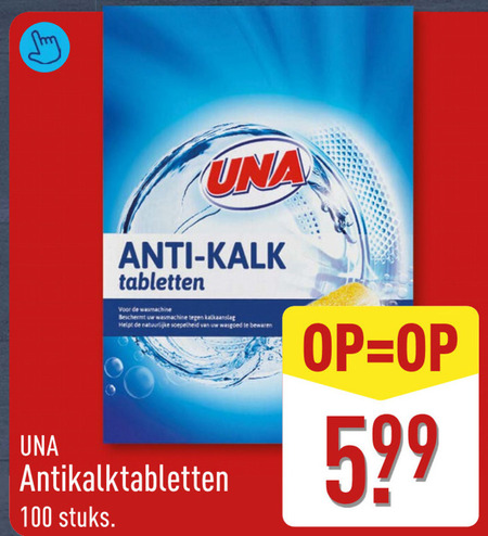 Una   anti-kalk tablet folder aanbieding bij  Aldi - details