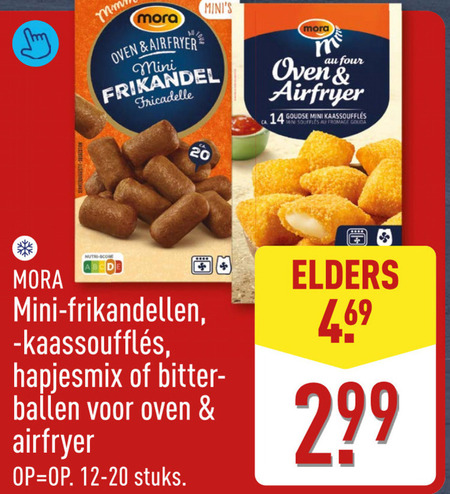Mora   kaassouffles, bitterballen folder aanbieding bij  Aldi - details