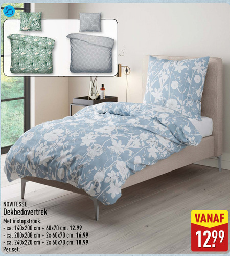 dekbedovertrek novitesse instopstrook ca. cm 2x folder aanbieding bij Aldi