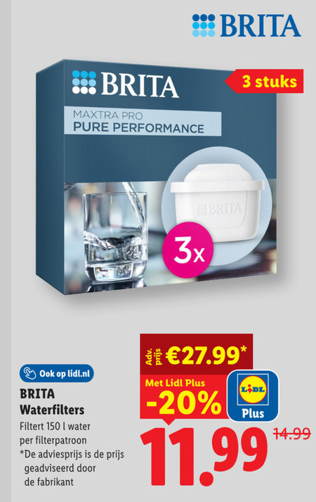 Brita   waterfilterpatroon, waterfilter folder aanbieding bij  Lidl - details
