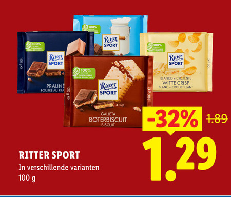 Ritter Sport   chocolade folder aanbieding bij  Lidl - details