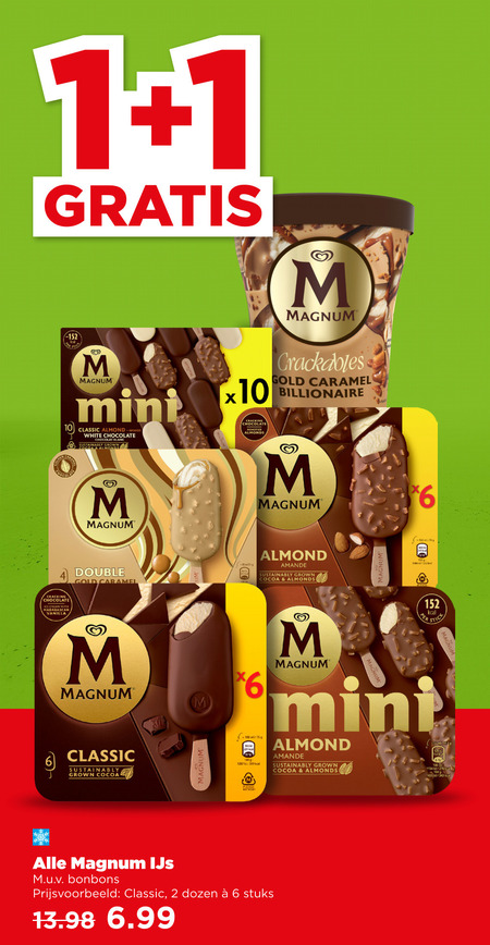 Magnum   ijslollies folder aanbieding bij  Plus - details