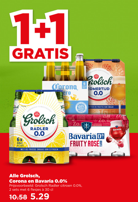 Grolsch   alcoholvrij bier folder aanbieding bij  Plus - details