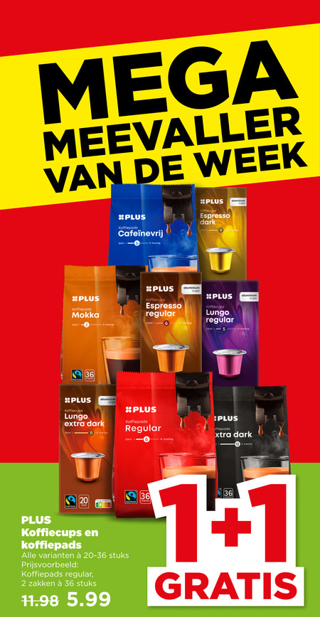 Plus Huismerk   koffiecups, koffiepad folder aanbieding bij  Plus - details