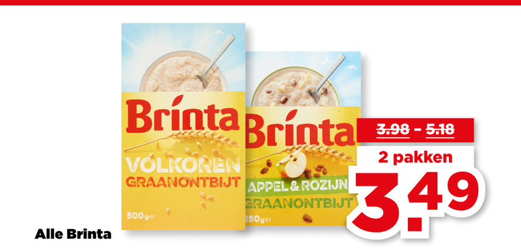 Brinta   havermout folder aanbieding bij  Plus - details