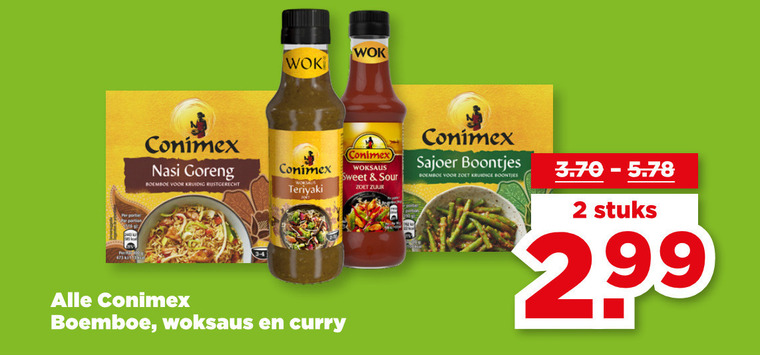 Conimex   woksaus, boemboe folder aanbieding bij  Plus - details