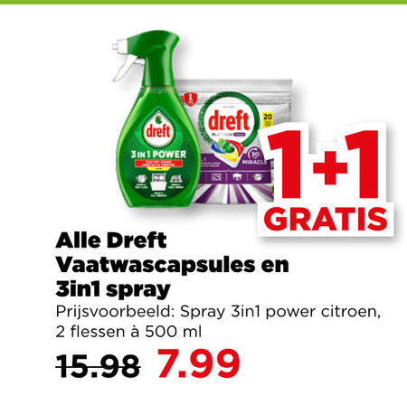 Dreft   vaatwasmiddel, ontvetter folder aanbieding bij  Plus - details