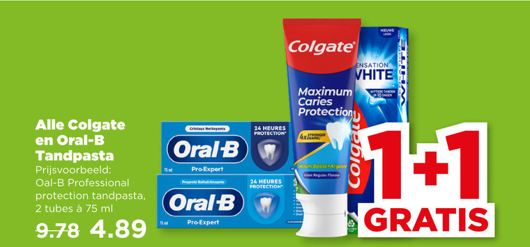 Oral-B   tandpasta folder aanbieding bij  Plus - details