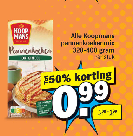 Koopmans   pannenkoekenmix folder aanbieding bij  Albert&nbsp;Heijn - details