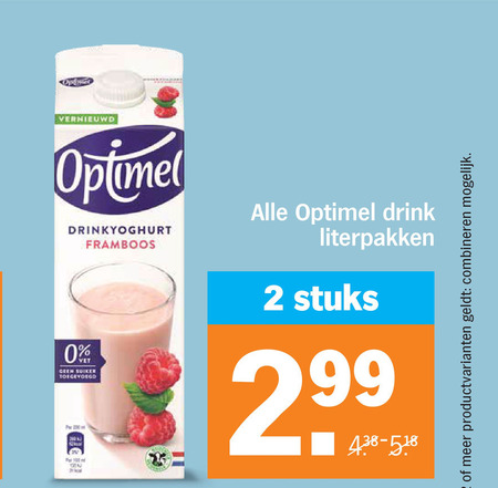 Optimel   drinkyoghurt folder aanbieding bij  Albert&nbsp;Heijn - details