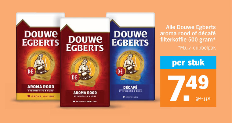 Douwe Egberts   koffie folder aanbieding bij  Albert&nbsp;Heijn - details