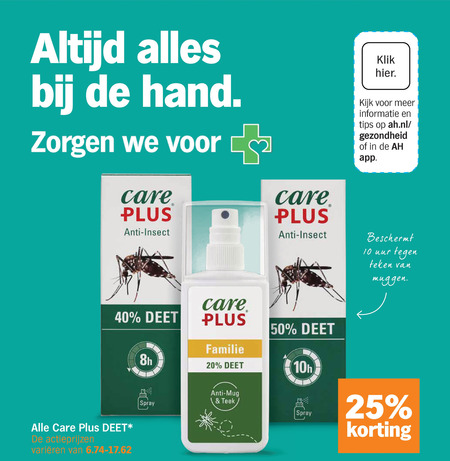 Care Plus   insectenbeet folder aanbieding bij  Albert&nbsp;Heijn - details