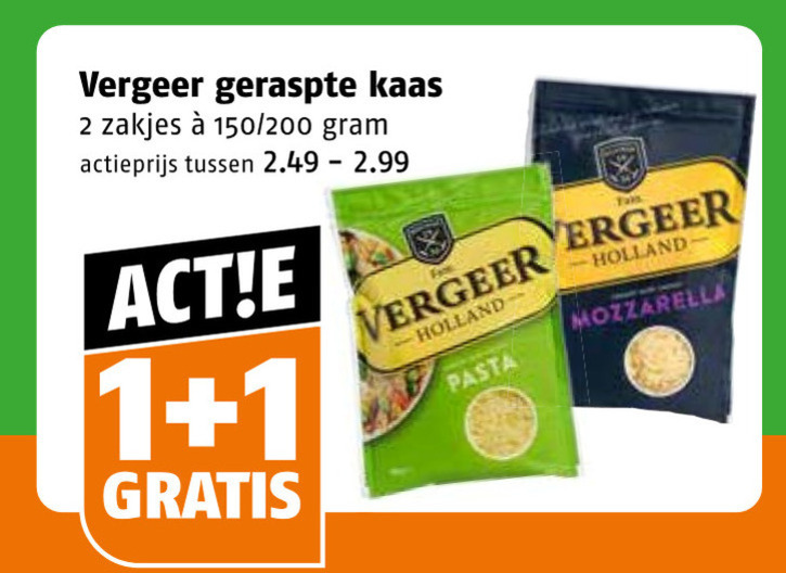 Vergeer   geraspte kaas folder aanbieding bij  Poiesz - details