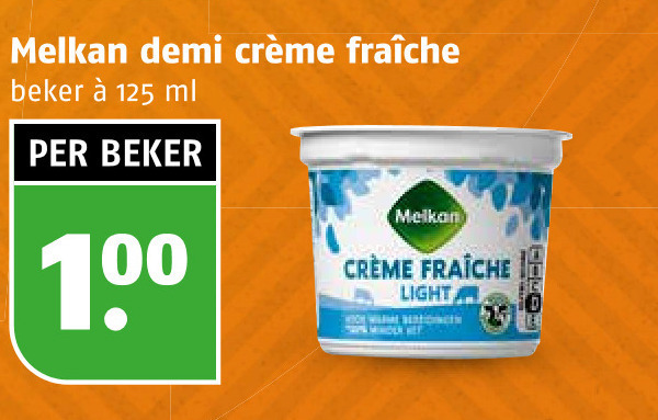 Melkan   creme fraiche folder aanbieding bij  Poiesz - details