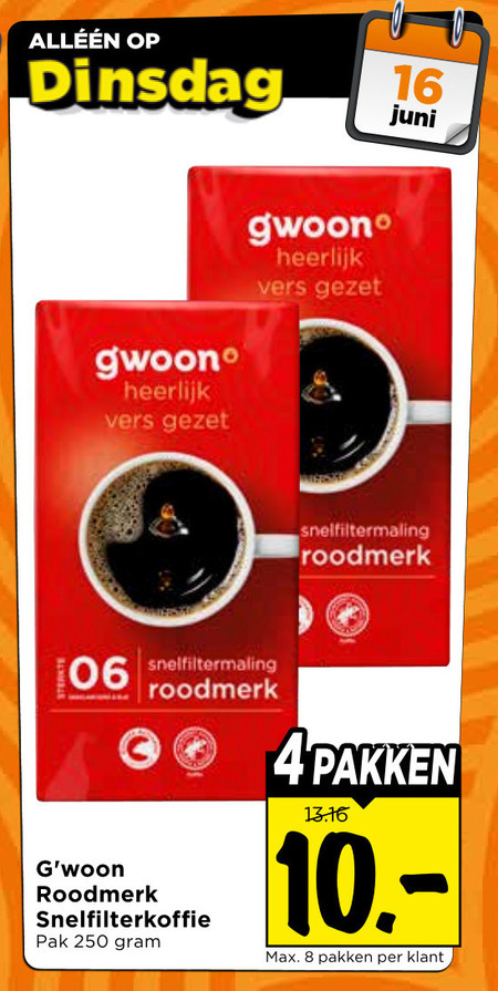 Gwoon   koffie folder aanbieding bij  Vomar - details