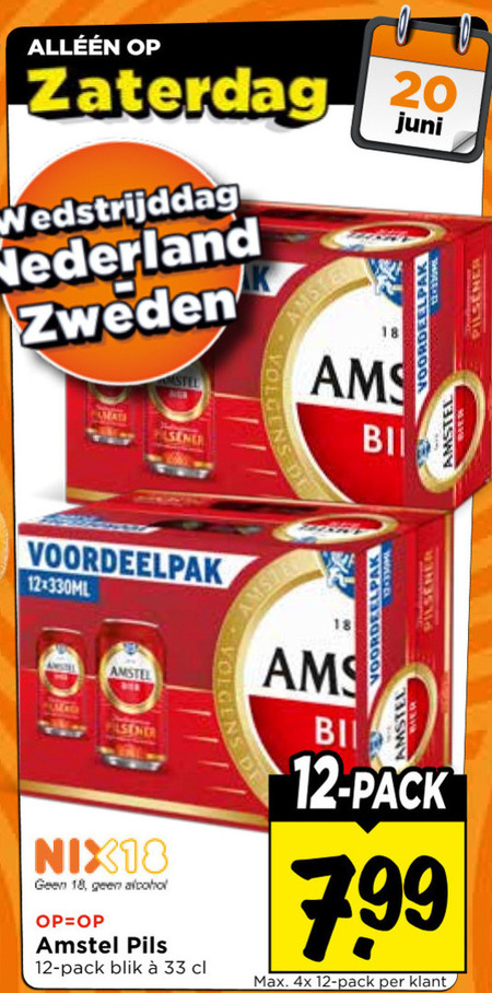 Amstel   blikje bier folder aanbieding bij  Vomar - details