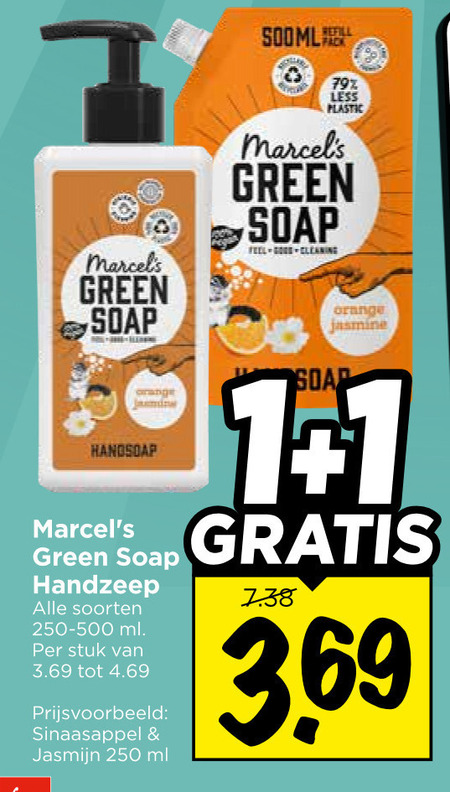Marcels Green Soap   handzeep folder aanbieding bij  Vomar - details