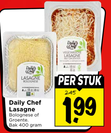 Daily Chef   lasagne folder aanbieding bij  Vomar - details