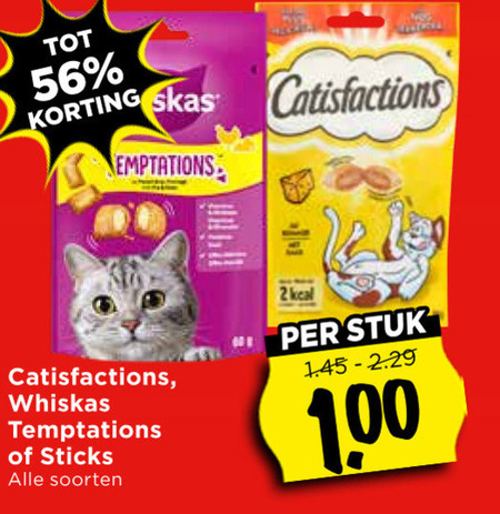 Catisfactions   kattensnacks folder aanbieding bij  Vomar - details